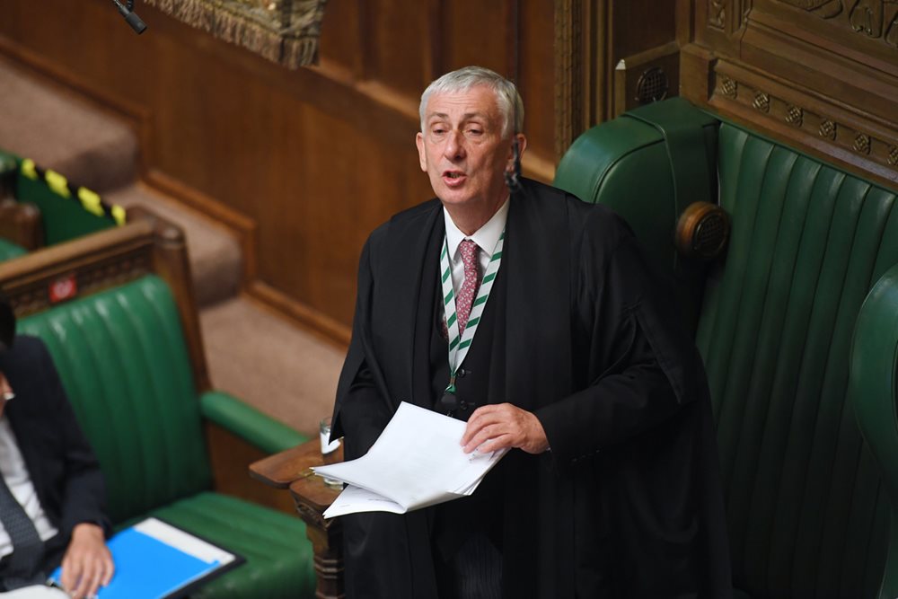 The Speaker of the House of Commons sat in the Chair in the House of Commons Chamber