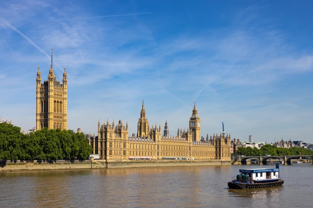 The Houses of Parliament seen from across the Thames