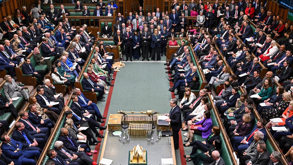 Full House of Commons Chamber with MPs attending PMQs