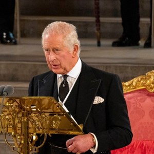 King Charles III speaks in Westminster Hall