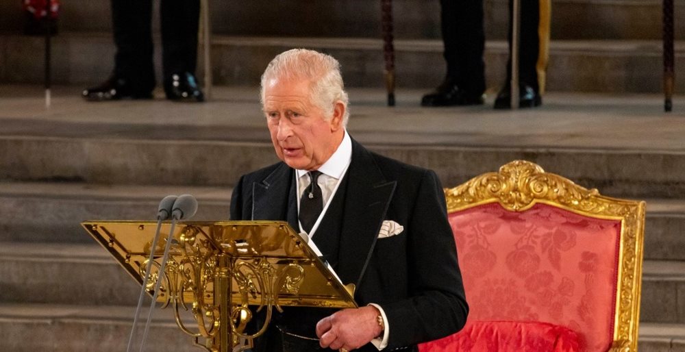 King Charles III speaks in Westminster Hall