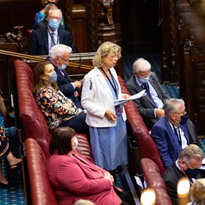 House of Lords chamber, Baroness Northover speaking