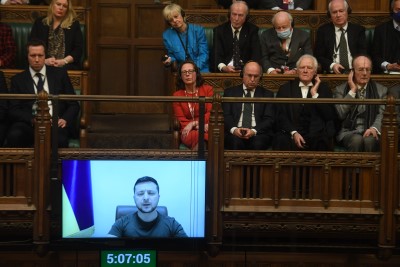 Members of the House of Lords join MPs in the Commons to hear from President Zelenskyy of Ukraine