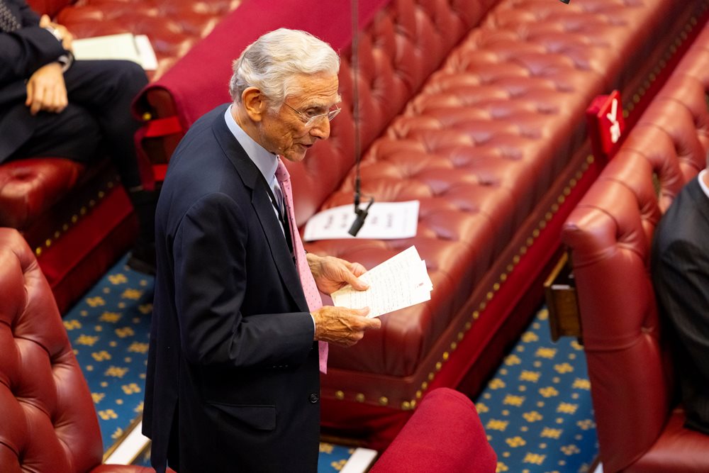 Lord Fowler speaking in the House of Lords chamber