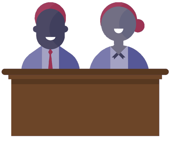 Illustration of 2 people sitting at a desk